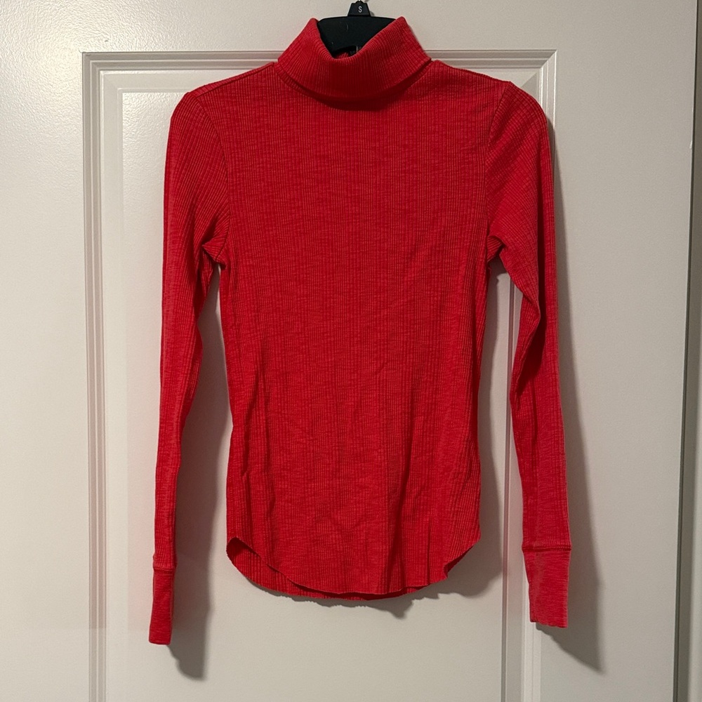 Aerie Vibrant Red Turtleneck Blouse